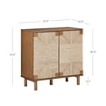 thumbnail image 4 of Nathan James Beacon Boho Accent Cabinet with Doors, Free Standing Kitchen Cabinet Storage with Adjustable Interior Shelf and Seagrass Accent, Dark Brown, 4 of 6