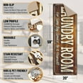 thumbnail image 3 of Ottomanson Non-Slip Rubberback Text 2x5 Laundry Room Runner Rug, 20" x 59", Brown, 3 of 11