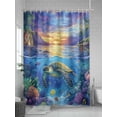 thumbnail image 5 of Underwater World Shower Curtain, Sea Turtle Coral Tropical Fish Waterproof Shower Curtain Set with 12 Hooks Lightweight Washable Fabric Shower Curtains for Bathroom 72x78 Inches, 5 of 6