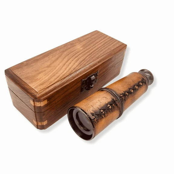 Brass Telescope for adults - kids - Spy Glasses Pirate Anniversary gifts Vintage Nautical Telescopes with Box