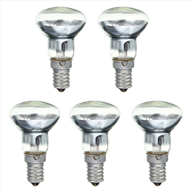 LáMpara de Lava de Repuesto E14 R39 30W Tornillo en Bombilla Reflector Transparente Bombillas de Luz Puntual Lava Incandescente 5 Pieza