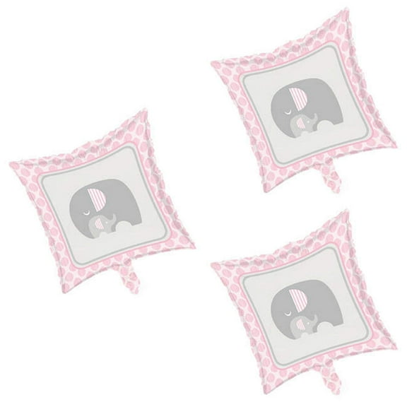 DalvayDelights Pack of 3 Pink Metallic 18" Little Peanut Mother and Baby Elephant Girl Party Balloons Birthday or Baby Shower