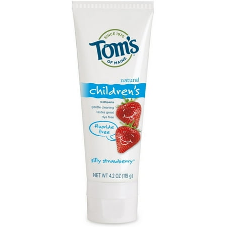 Tom's of Maine Fluoride naturel Dentifrice pour les enfants, idiot Strawberry 4,2 onces (Pack de 4)