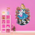 thumbnail image 4 of Cute Alice holding Rabbit Adventure Mad Hatter Cheshire Cat Alice in Wonderland Adventurous Creative Minimalist Cartoon Girls Boys Kid Room Design Nursery Fun Home Vinyl Decoration Size (26x28 inch), 4 of 4