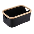 thumbnail image 7 of Evideco French home goods Collapsible Polyester and Bamboo Storage Basket, Black, 7 of 7