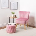 thumbnail image 3 of CorLiving Lynwood Velvet 15" Small Round Tufted Ottoman Pouf, 3 of 6