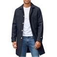 thumbnail image 2 of Miqool Mens Trench Coat Turndown Collar Button Down Long Sleeve Mid Length Winter Casual Business Outerwear Overcoats with Pockets M-XXXL, 2 of 9