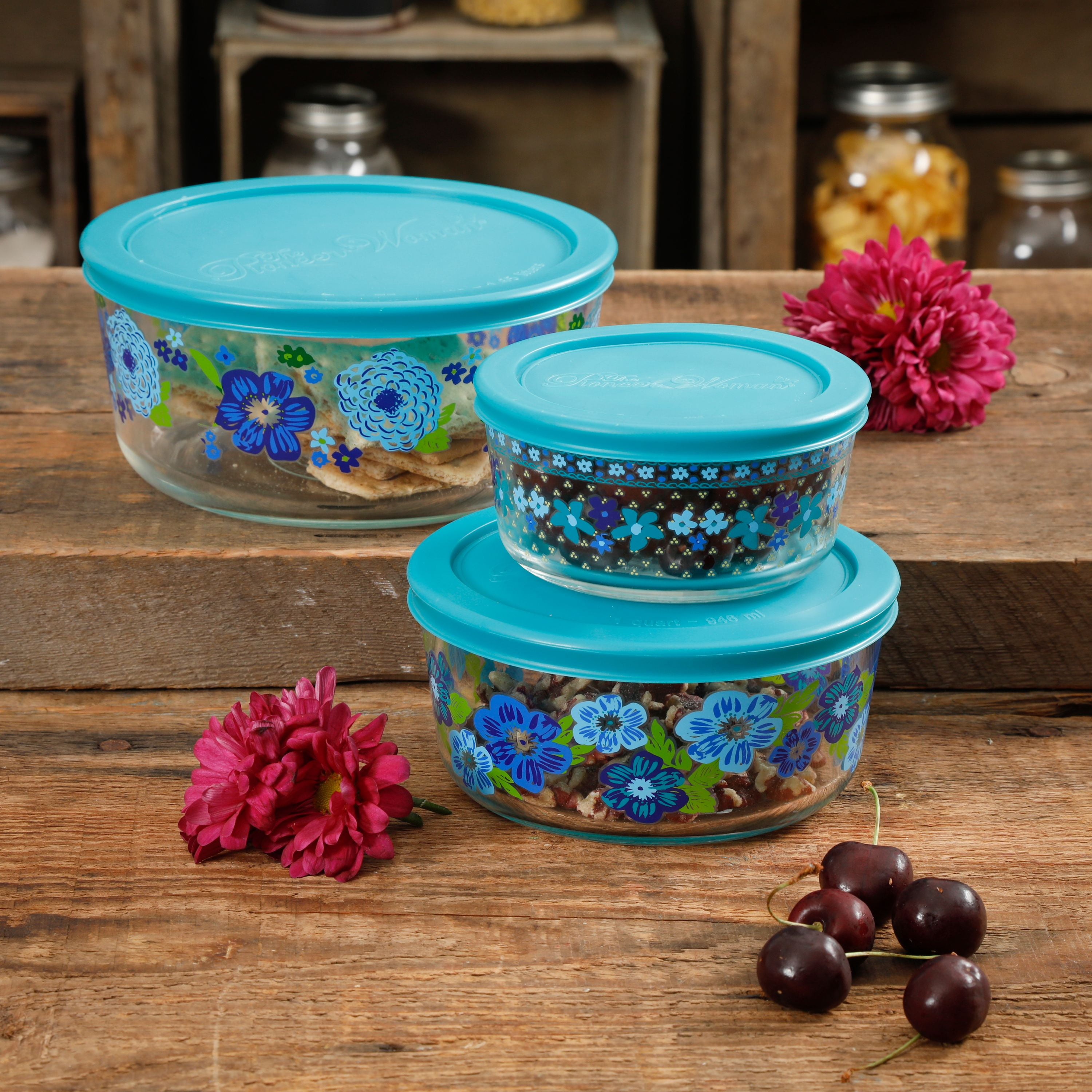 The Pioneer Woman Dazzling Dahlias 6Piece Storage Containers