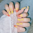 Yellow On Nails Nail Holder Nails Full Cover Medium Ballerina on Nails