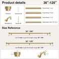 thumbnail image 3 of OLV 1" Heavy Duty Adjustable Gold Curtain Rods for Windows, 36-120" with Decorative Solid Finial, 3 of 10