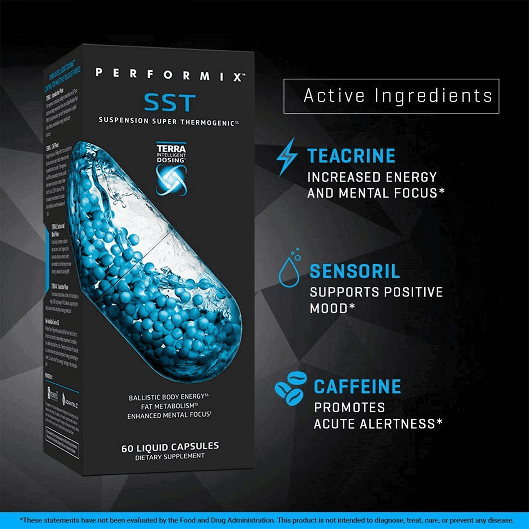 Performix SST Thermogenic Dietary Supplement, Timed Release Energy, Focus, & Metabolism, with Caffeine, Sensoril® Ashwagandha, 40 Capsules