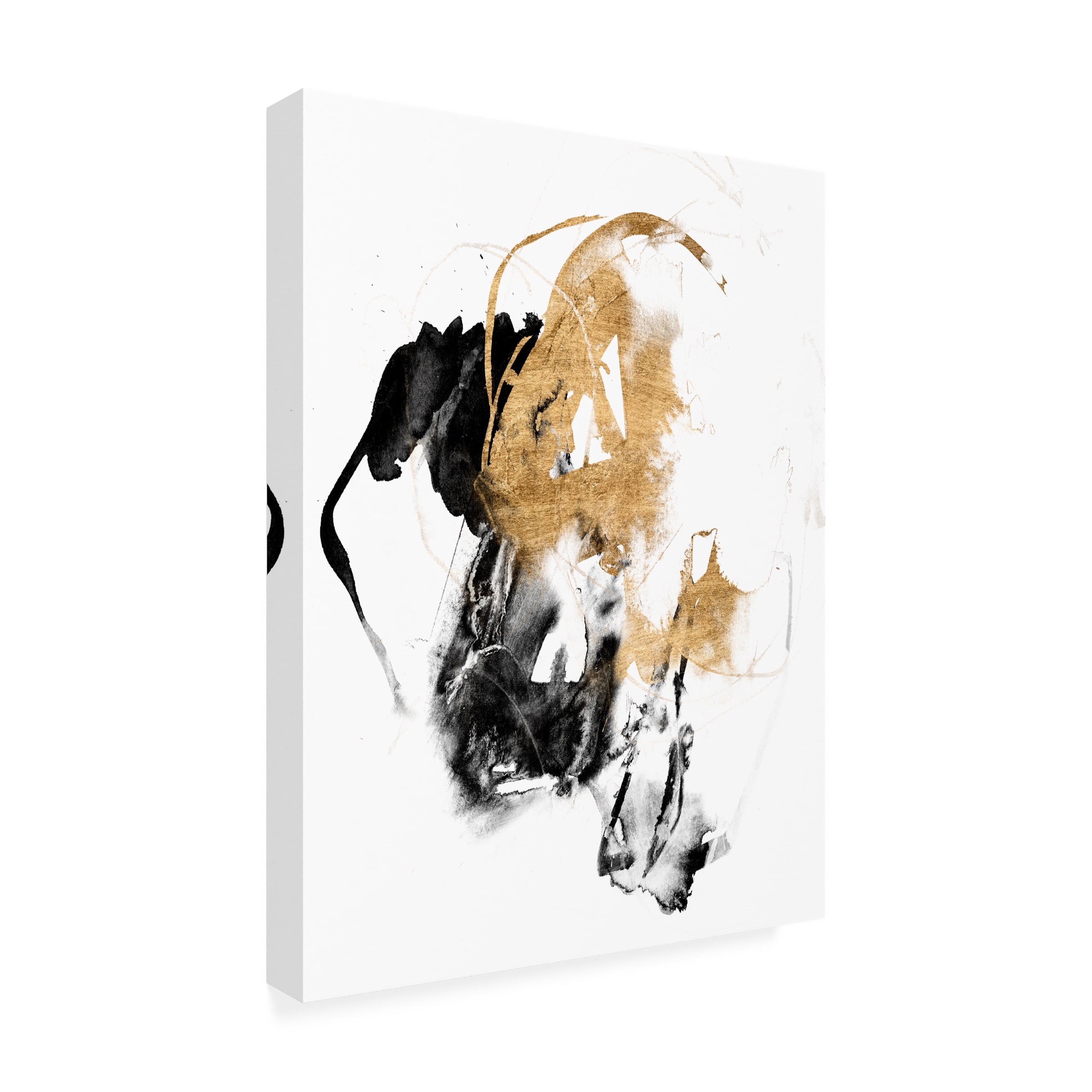 Jennifer Goldberger 'Black And Gold Splash II' Canvas Art