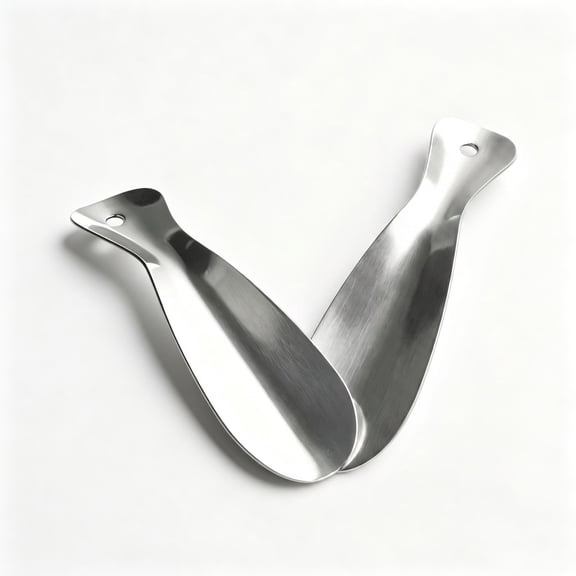 2Pcs Small Metal Shoe Horn, Portable Stainless Steel Shoe Spoon, Travel Mini Shoehorn for Men Women Daily Use