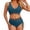 A-Dark Green233, variant on Puliio Women's High Waisted Bikini Set Two Piece Swimsuit V-Neck Cross Front Lace Trim Drawstring Swimwear
