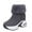 Gray, variant on Fesfesfes Boots for Women Winter New Short Tube Plus Velvet Women's To Keep Warm, Cotton And Snow 35(US:5-5.5)
