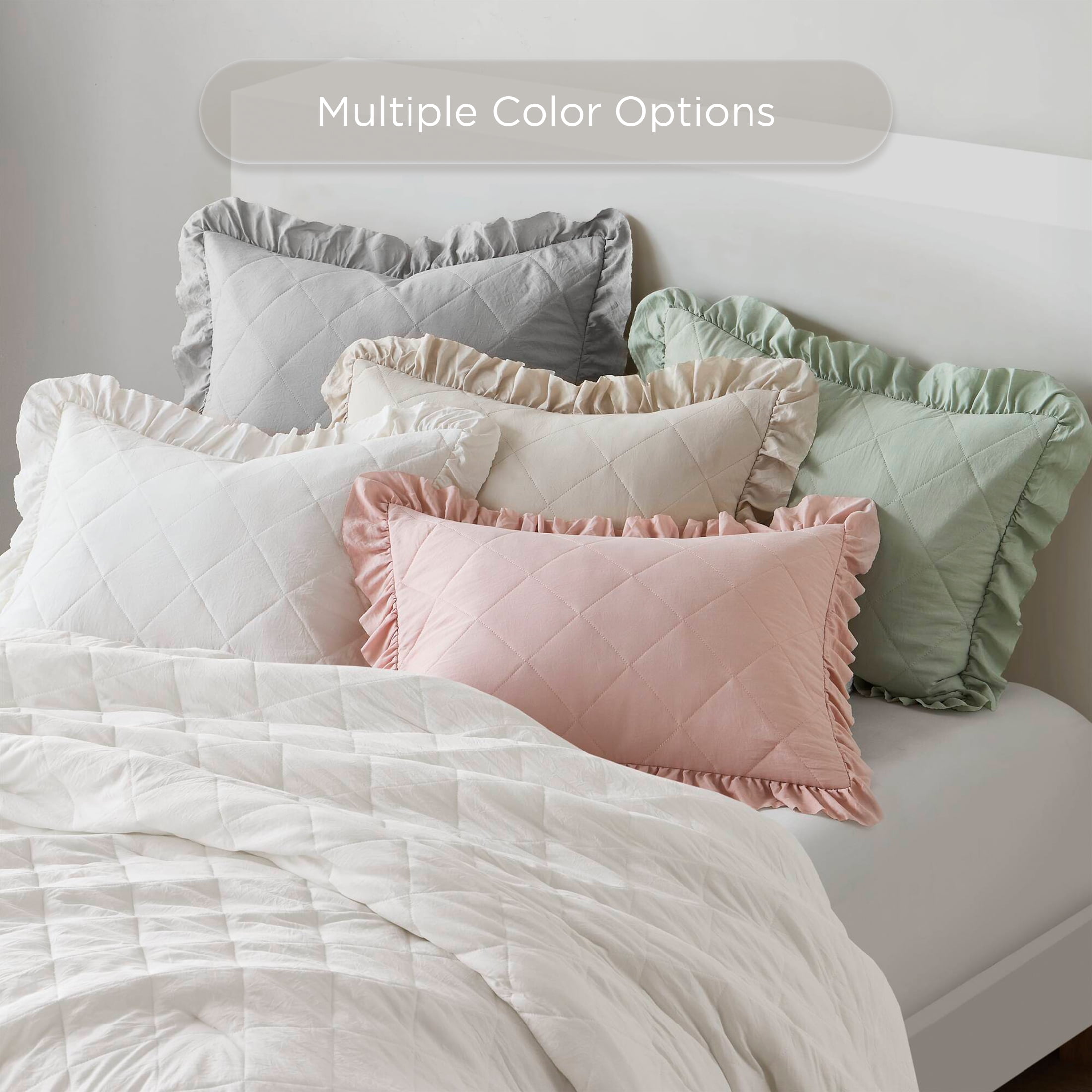 Regency Heights King/Cal King Comforter Set Pink, 3 Pieces Quilted Ruffle Comforters King/Cal King Size, Solid Bedding Comforters Sets, Gift for Women