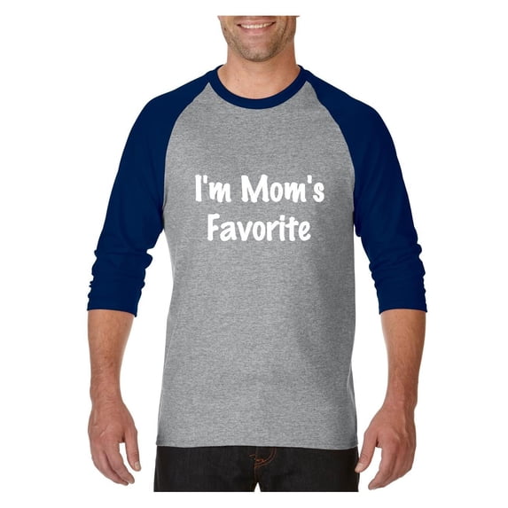 MmF - Mens Raglan Sleeve Baseball T-Shirts, up to Size 3XL - I'm Mom's Favorite