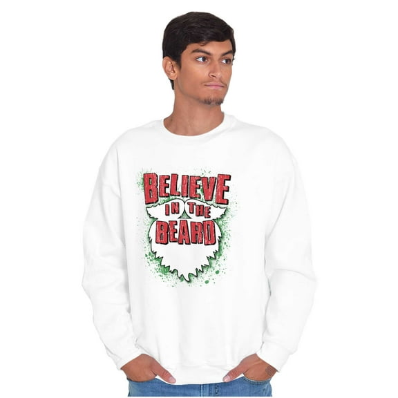 Christmas Santa Believe in the Beard Unisex Plus Fleece Graphic Sweatshirt Brisco Brands 3X