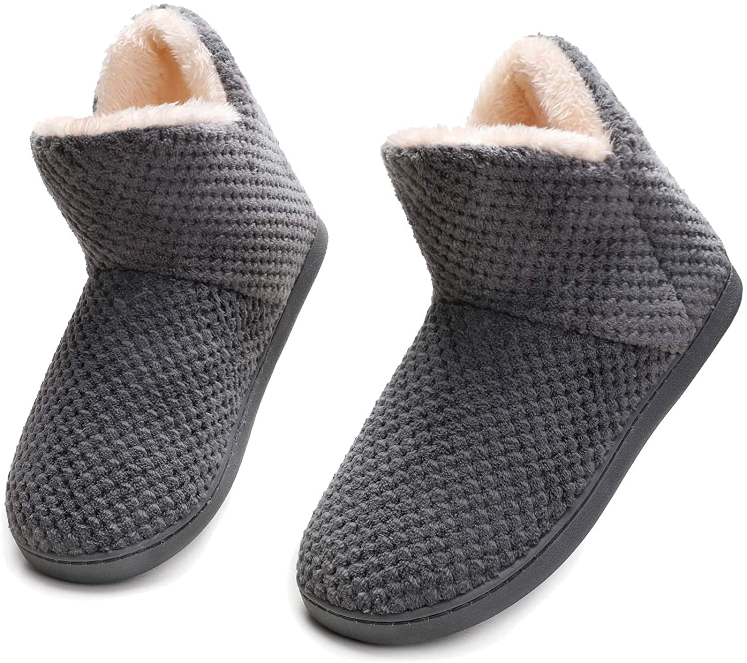 women's Furry Bootie Slippers Comfywarm House Slipperswith Plush Faux ...