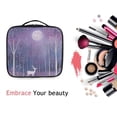 thumbnail image 6 of FORMRS Travel Makeup Bag Large Capacity Train Case Cosmetic Organizer with Adjustable Dividers, Purple Forest, 6 of 8