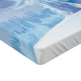 thumbnail image 2 of Ambesonne White Fitted Sheet, Little House Mountains, Full Size, Blue, 2 of 3