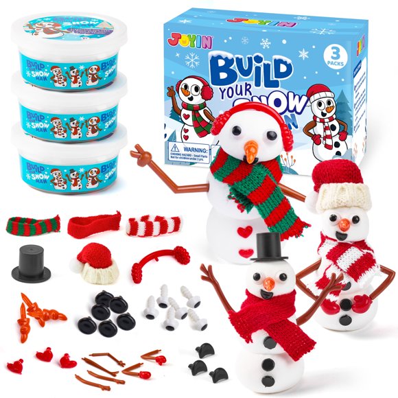 SYNCFUN 3 Pack DIY Bonhomme de Neige Kit d'Artisanat de Noël Construisez Votre Kit d'Artisanat Bonhomme de Neige pour Activités d'Arts et d'Artisanat de Noël