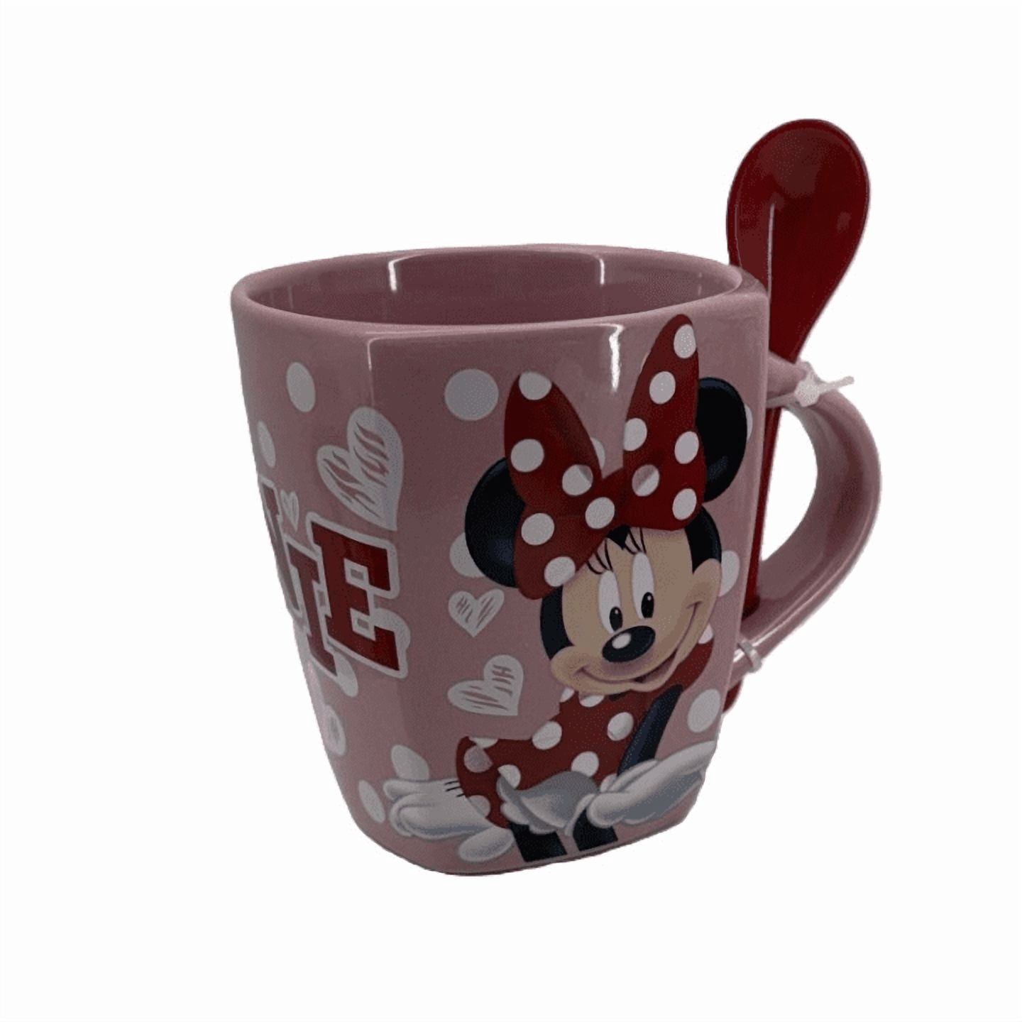 Disney 9 oz Minnie Mouse Pink Ceramic Spoon Mug