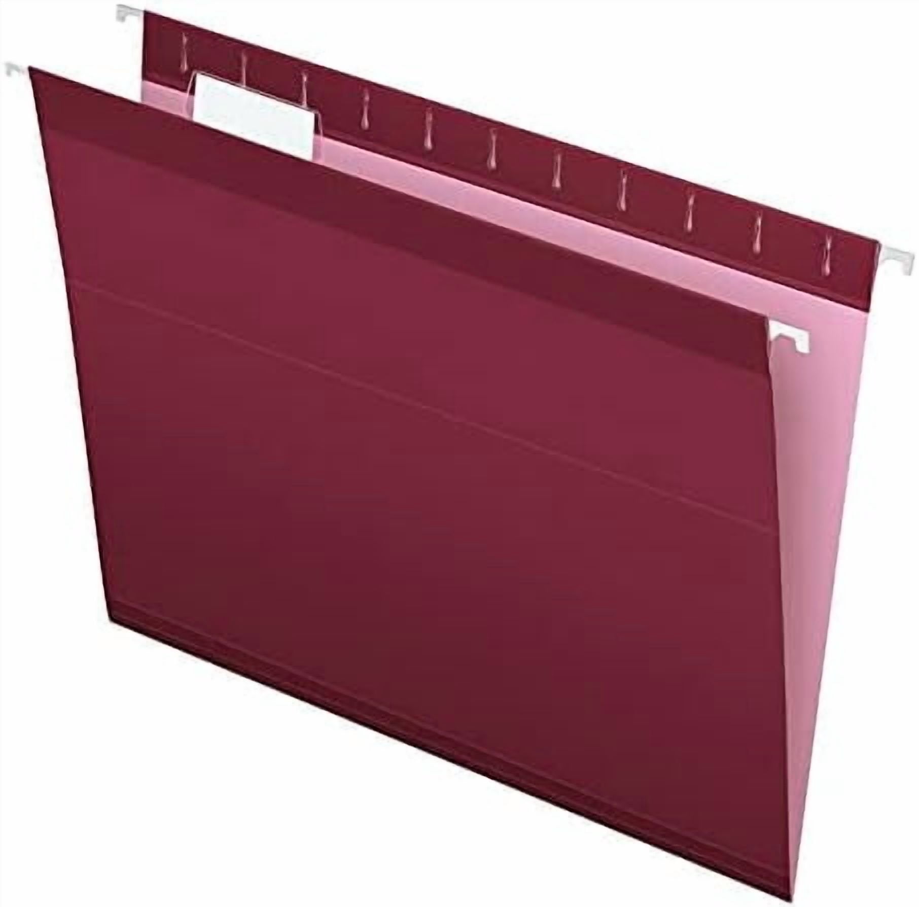 Reinforced Hanging Folders, Letter Size, Burgundy, 1/5 Cut, 25/BX (4152 1/5 BUR)