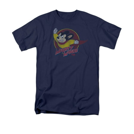 Mighty Mouse Victory Pose Vintage Style Cartoon Gray Adult T-Shirt Tee
