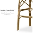 thumbnail image 5 of PURPLE LEAF Outdoor Bar Chairs,French Counter Height Bar Stools Set of 2 Patio Rattan Aluminum Bamboo Pattern Finish Barstools with Back for Pool Garden Kitchen Island, Brown, 5 of 6