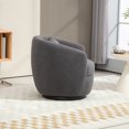 thumbnail image 3 of 360 Degree Swivel Accent Chair, Teddy Fabric Round Sofa Club Upholstered Barrel with Hidden Storage Space, Small Modern Arm Chair for Nursery, Living Room, Hotel, Bedroom, Office, Lounge, Hotel Office, 3 of 7