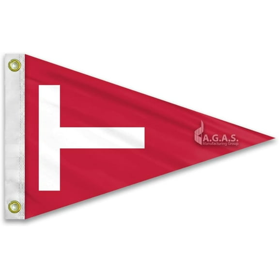 AGAS Tag Pennant - 12 x 18 Inch - Printed 200D Nylon - Stitched Edges - Brass Grommets Canvas Heading - Tag International Ensign.