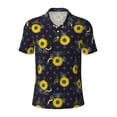 thumbnail image 2 of Daiia Sunflowers Pattern Men’s Polo Shirts,Solid Deck Shirt,Classic Fit, Breathable Cotton Polo for Casual and Sport Wear-, 2 of 9