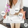 thumbnail image 4 of Home Redefined Serving Tray Rectangle White Faux Leather Alligator Print Decorative with Handles 17.5"x12", 4 of 7