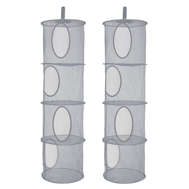 2Pcs Hanging Mesh Space Saver Bags Organizer, Foldable Storage