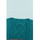 thumbnail image 3 of ABPHQTO Suéter de mujer de punto con textura de bloque de color de rayas verdes, 3 of 5