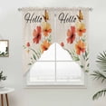 thumbnail image 2 of Swag Valance Curtains for Windows, Orange Red Floral Light Filtering Kitchen Curtains with Rod Pocket, Vintage Pastoral Botanical Butterfly Window Treatment Valances for Living Room, 36x45 - 2 PCS, 2 of 9