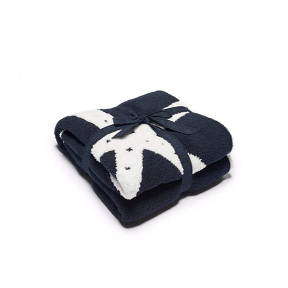 Barefoot Dreams CozyChic Starfish Blanket, 45"x60" Indigo/White
