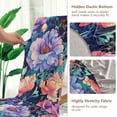 thumbnail image 5 of Yayeee 2 Pack Dining Chair Covers Stretch Parson Chairs Slipcovers Seat Protector, Puprle Ethereal Floral Harmony, 5 of 6