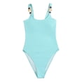 thumbnail image 4 of Gibobby Trajes de Baño para Mujer Traje de baño sólido Conservador de mujer Cristal de una pieza Color Sin espalda Halter Trajes de baño Tankinis Set(Azul,M), 4 of 5