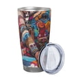 thumbnail image 2 of Fotbe Fantasy Colorful Beast Pattern 20 oz Tumbler Stainless Steel Vacuum Insulated Coffee Ice Cup Double Wall Travel Flask Leak-proof Coffee Cup-Straw Three-piece Set, 2 of 8