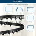 thumbnail image 3 of Flexible Curved Ceiling Curtain Track Bendable Mount for Curtain Rail Bunk Window Room Divider (Black, 19.7ft), 3 of 6