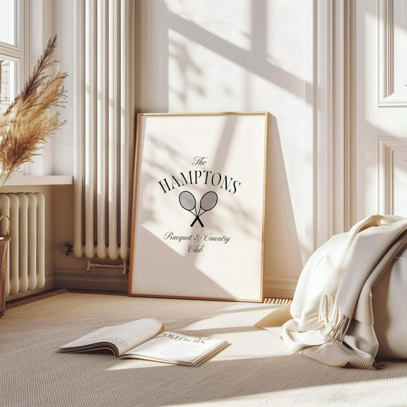 Tennis Club Print / Racquet Club Poster, Hamptons Prints, Country Club Aesthetic, Coastal Wall Art, Vintage Sports Print, Wall Art, Modern Wall Decor, 8x12 UNFRAMED