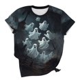 thumbnail image 5 of VKOYWKM Women Halloween Tshirts Ghost Graphic Tees Short Sleeve Spooky Tops Crew Neck Loose Fit Holiday Party T-Shirts, 5 of 6
