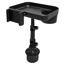 Phenofice Vehicle Food Tray with Cup Holder, Plastic Car Tray Multi-Functional Travel Organizer for Cars and Trucks