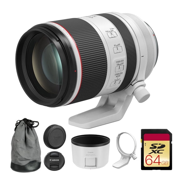 Canon RF 70-200mm f/2.8 L IS USM Lens | Pro-Level Versatility in a Compact Design (3792C002)   64GB Memory Card