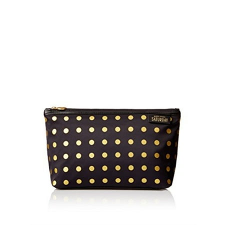 Kate Spade Saay Black With Gold Dots Cosmetic And Toiletry Bag