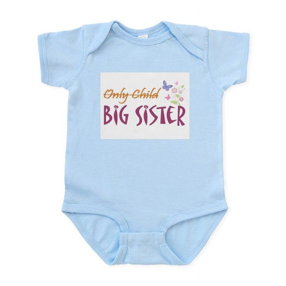 CafePress - Only Child (New Big Sister) Infant Bodysuit - Baby Light Bodysuit, Size Newborn - 24 Months