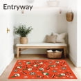 thumbnail image 3 of ODIKA 8'x10' Machine Washable Non-Slip Area Rug, Whimsical Holiday Elves Seasonal Front Door Greeting High Traffic Rug, Red, 502746, 3 of 7