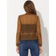 thumbnail image 3 of Chaqueta de Bombardero Allegra K Ligera y Transparente de Manga Larga con cremallera Marrón XS, 3 of 5